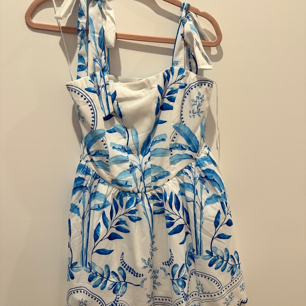 Blue and White Floral Dress